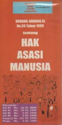 Image of Undang-Undang RI No. 39 Tahun 1999 Tentang Hak Asasi Manusia