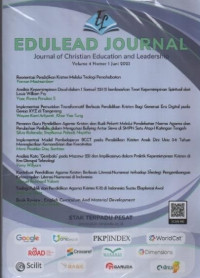 Image of Edulead Journal; Journal Of Christian Education And Leadership, Volume 4 Nomor 1 Juni 2023