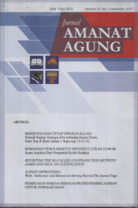 Image of Jurnal Amanat Agung Volume 13 no 2 Tahun 2017