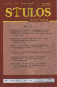 Image of Jurnal Teologi STULOS Volume 20 No. 2, Juli - Desember 2022 STT Bandung