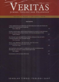 Image of VERITAS Jurnal Teologi dan Pelayanan Volume 17 No. 2 { Desember 2018 } STT SAAT Malang