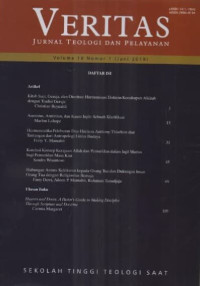 Image of VERITAS Jurnal Teologi dan Pelayanan Volume 18 No. 1 { Juni 2019 } STT SAAT Malang