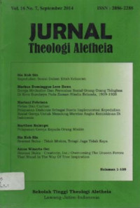 Image of Jurnal Teologi Aletheia Volume 16. Nomor 7. ( September 2014 )