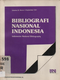 Image of Bibliografi Nasional Indonesia: Indonesian National Bibliography vol.39 no.3, September 1991