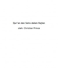 Image of Qur'an dan Sains Dalam Kajian ; Qur'an and Science In Depth