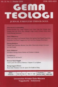 Image of Gema Teologi Volume 33 Nomor 2, Oktober 2009 Jurnal Fakultas Teologi UKDW