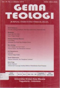 Image of Gema Teologi vol. 34 no. 2 Oktober 2010 Jurnal Fakultas Teologi UKDW Yogyakarta Indonesia
