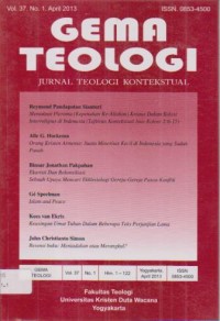 Image of Gema Teologi vol. 37 no. 1 April 2013 Jurnal UKDW Yogyakarta Indonesia