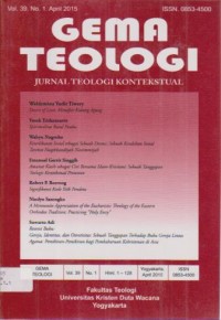 Image of Gema Teologi vol. 39 no. 1 April 2015 Jurnal UKDW Yogyakarta Indonesia