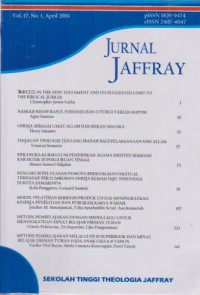 Image of JURNAL JAFFRAY Vol. 17 No. 1, April 2019 Sekolah Tinggi Theologia Jaffray