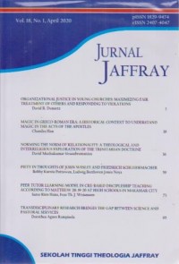 Image of JURNAL JAFFRAY Vol. 18 No. 1, April 2020 Sekolah Tinggi Theologia Jaffray