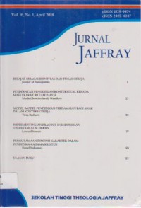 Image of Jurnal Jaffray : Volume 16 No. 1, April 2018