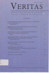 Image of Veritas Jurnal Teologi Dan Pelayanan,Volume 15.Nomor 2(Oktober 2014)