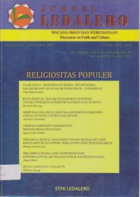 Image of Jurnal Ledalero  Volume 10 Nomor 2 ( Desember 2011 ) ; Religiositas Pupuler