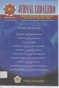 Image of Jurnal Ledalero,Volume 12 Nomor 2 (Desember 2013);Negara Dan Agama