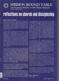 Image of Mission Round Table;The Occasional Bulletin of OMF Mission Research;Volume 8 Number 2, September 2013