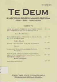 Image of TE DEUM ; Volume. 7 Nomor. 2 ; Januari - Juni 2018 Jurnal Teologi dan Pengembangan Pelayanan STT SAPPI