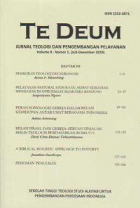 Image of TE DEUM, Volume. 9 Nomor. 1 ( Juli - Desember 2019 ) Jurnal Teologi dan Pengembangan Pelayanan; STT SAPPI